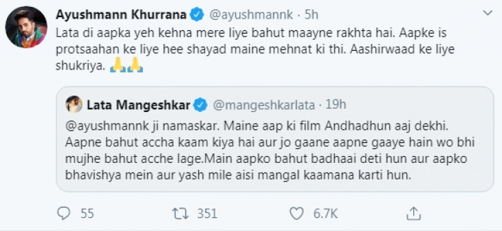 लता मंगेशकर ने की ‘अंधाधुन’ की तारीफ