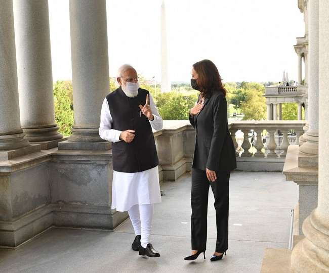प्रतिनिधिमंडल स्तर की वार्ता से पहले पीएम मोदी व कमला हैरिस ने की थी गपशप: MEA