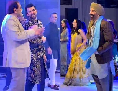 सनी देओल ने बेटे करण के संगीत में किया ‘मैं निकला गड्डी लेके’ गाने पर डांस