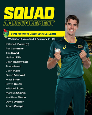 न्यूजीलैंड के खिलाफ टी20 सीरीज के लिए ऑस्ट्रेलियाई टीम का ऐलान